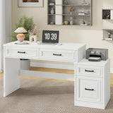 Vabches 61in Farmhouse Computer Desk with Storage and File Drawer