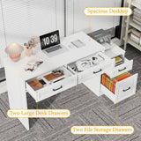 Vabches 61in Farmhouse Computer Desk with Storage and File Drawer