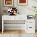 Vabches 61in Farmhouse Computer Desk with Storage and File Drawer