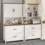 Vabches 2 Drawer Vertical File Cabinet with Bookshelf