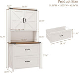 Vabches 2 Drawer Vertical File Cabinet with Bookshelf