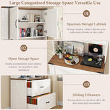 Vabches 2 Drawer Vertical File Cabinet with Bookshelf