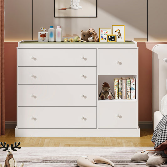 Vabches Multi-Functional Chest of Drawers Kids Dresser Cabinet with 6 Drawers