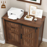Farmhouse Horizontal Filing Cabinet with Adjustable Shelves