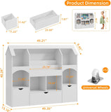Multi-Functional Toy Storage Organizer with 3-Tier Book Rack