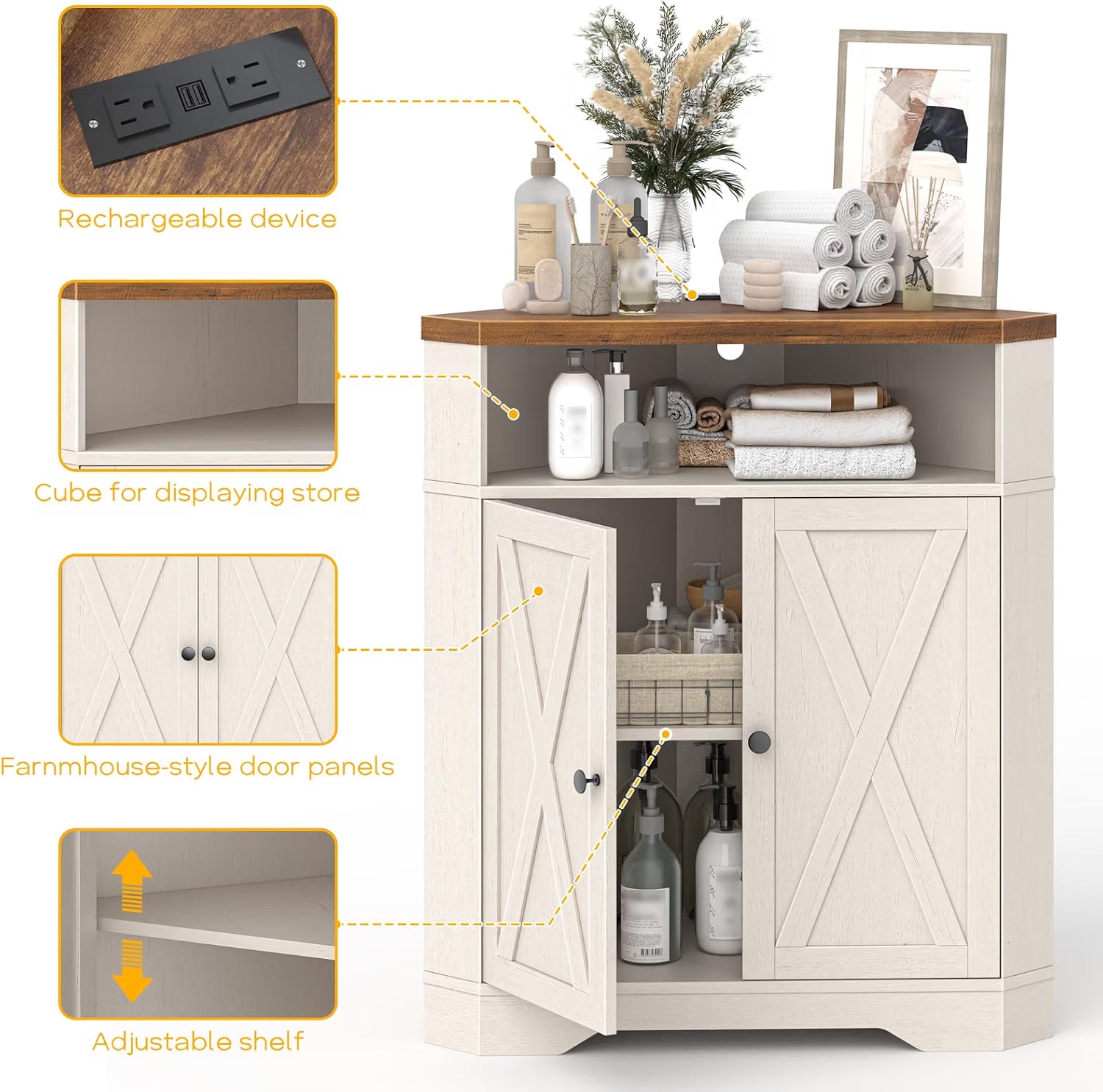 walnut and white