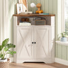 Vabches Small Corner Storage Cabinet with USB Ports and Outlets