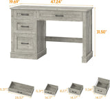 47in Executive Desk with 3 Drawers and Adjustable File Drawer