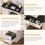 47in Executive Desk with 3 Drawers and Adjustable File Drawer