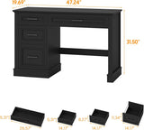 47in Executive Desk with 3 Drawers and Adjustable File Drawer