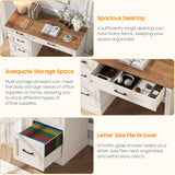 47in Executive Desk with 3 Drawers and Adjustable File Drawer