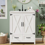Modern Bathroom Free Standing Storage Cabinet with Sink Set