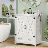Modern Bathroom Free Standing Storage Cabinet with Sink Set