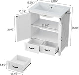 Modern Bathroom Free Standing Storage Cabinet with Sink Set