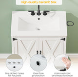 Modern Bathroom Free Standing Storage Cabinet with Sink Set