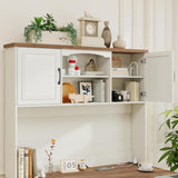 Vabches Farmhouse 68in L Shaped Executive Desk with Charging Station