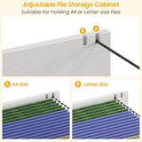 Vabches Rustic Office Desk with Storage Cabinet and File Drawer