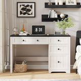 Vabches Rustic Office Desk with Storage Cabinet and File Drawer