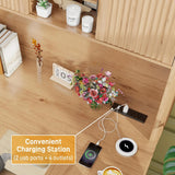 Farmhouse 68in L Shaped Fluted Executive Desk with Sliding Doors