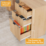 Farmhouse 68in L Shaped Fluted Executive Desk with Sliding Doors