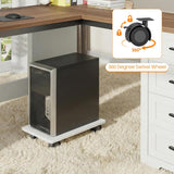 Vabches 61in Farmhouse L Shaped Executive Desk with Mobile CPU Stand