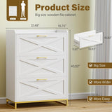 Vabches File Cabinet 3 Drawers Lateral File Cabinet with Charging Station