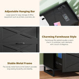 Vabches File Cabinet 3 Drawers Lateral File Cabinet with Charging Station