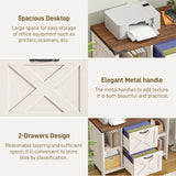Vabches File Cabinet with 2 Drawers with Adjustable Shelves