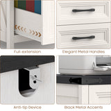 Vabches 3 Drawer Farmhouse Vertical Filing Cabinet