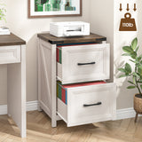 Vabches 2 Drawer Farmhouse Vertical Filing Cabinet for Home Office