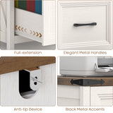 Vabches 2 Drawer Farmhouse Vertical Filing Cabinet for Home Office
