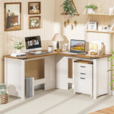Vabches Farmhouse 50.39in L Shaped Executive Desk