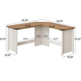 Vabches Farmhouse 50.39in L Shaped Executive Desk