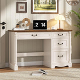 Vabches Roman Style 47in Executive Desk with File Drawer