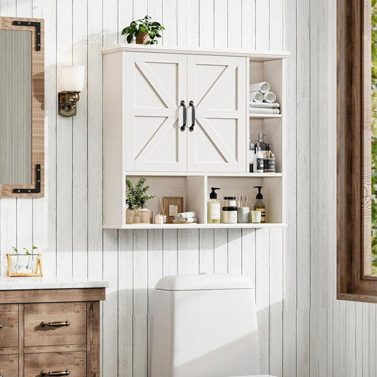 Bathroom Wall Cabinet Over The Toilet Storage Cabinet with Barn Door
