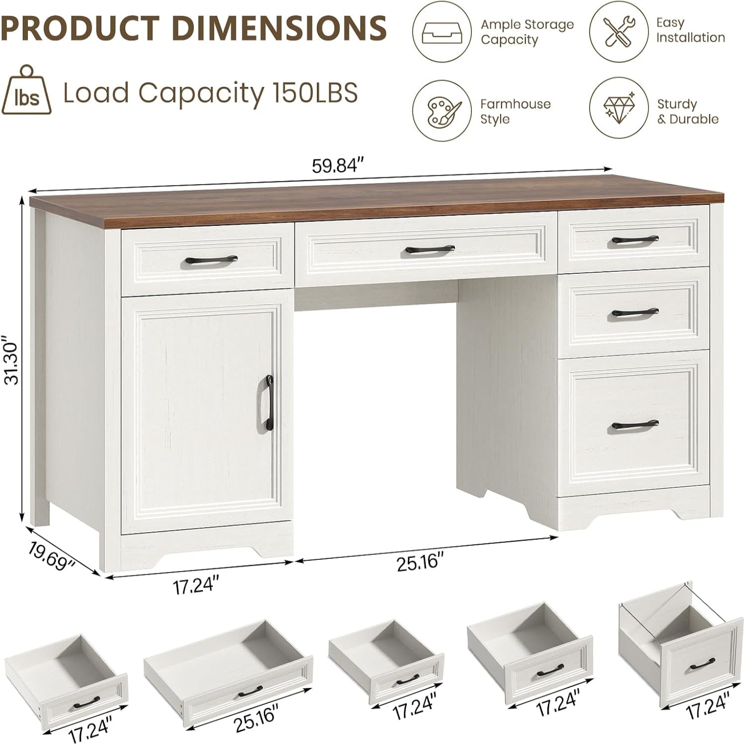 Walnut and White