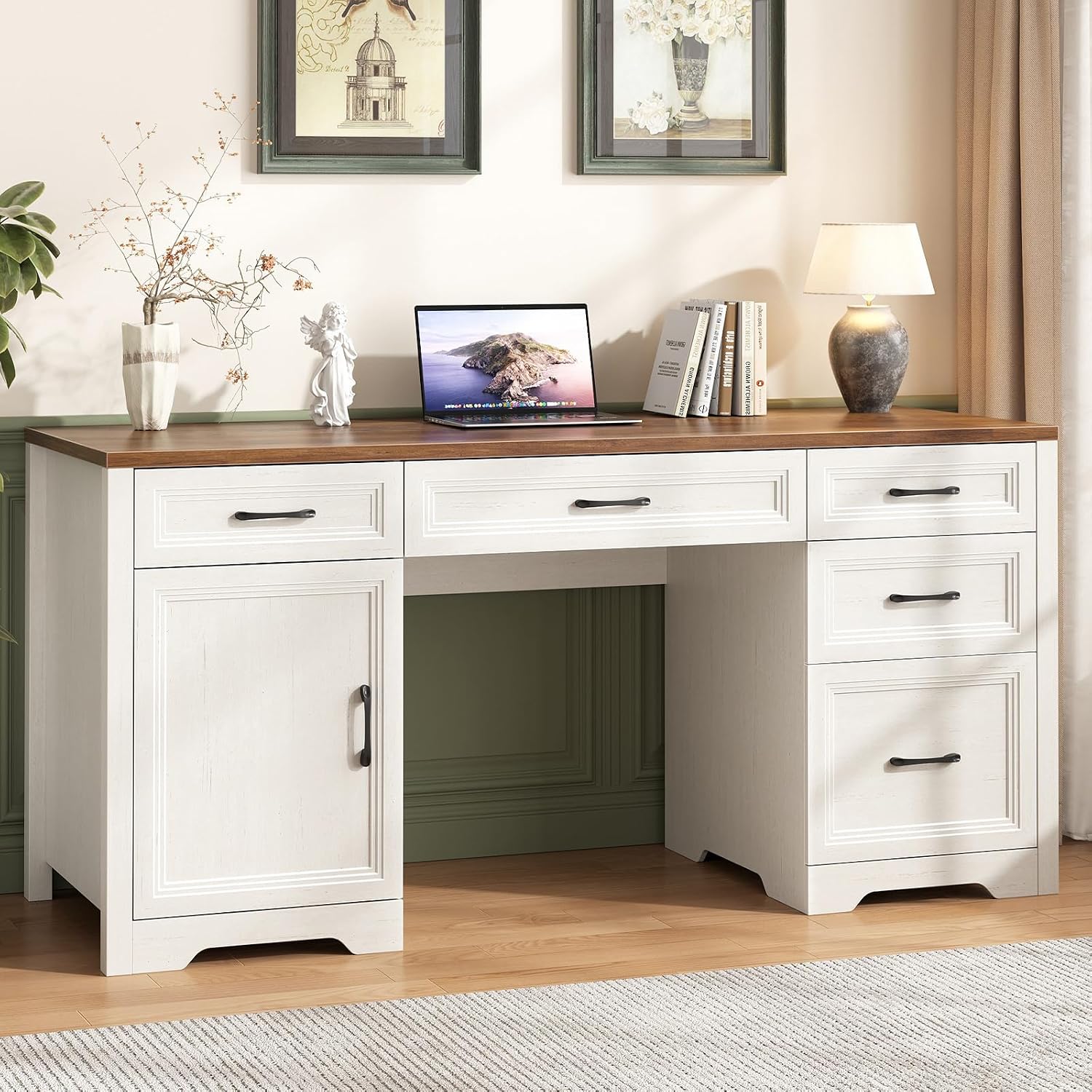 Walnut and White