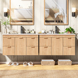 Vabches 30 Inch Fluted Bathroom Vanity with 4 Storage Darwers