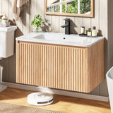 Vabches 30" Fluted Bathroom Vanity with Sink