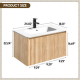Vabches 30" Fluted Bathroom Vanity with Sink