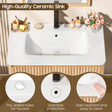 Vabches 30" Fluted Bathroom Vanity with Sink