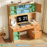 Farmhouse 59in Executive Desk with 5 Drawers and 3 Storage Cabinets