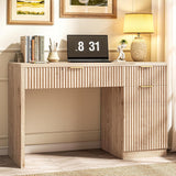 Farmhouse 47in Fluted Executive Desk with Adjustable Shelf