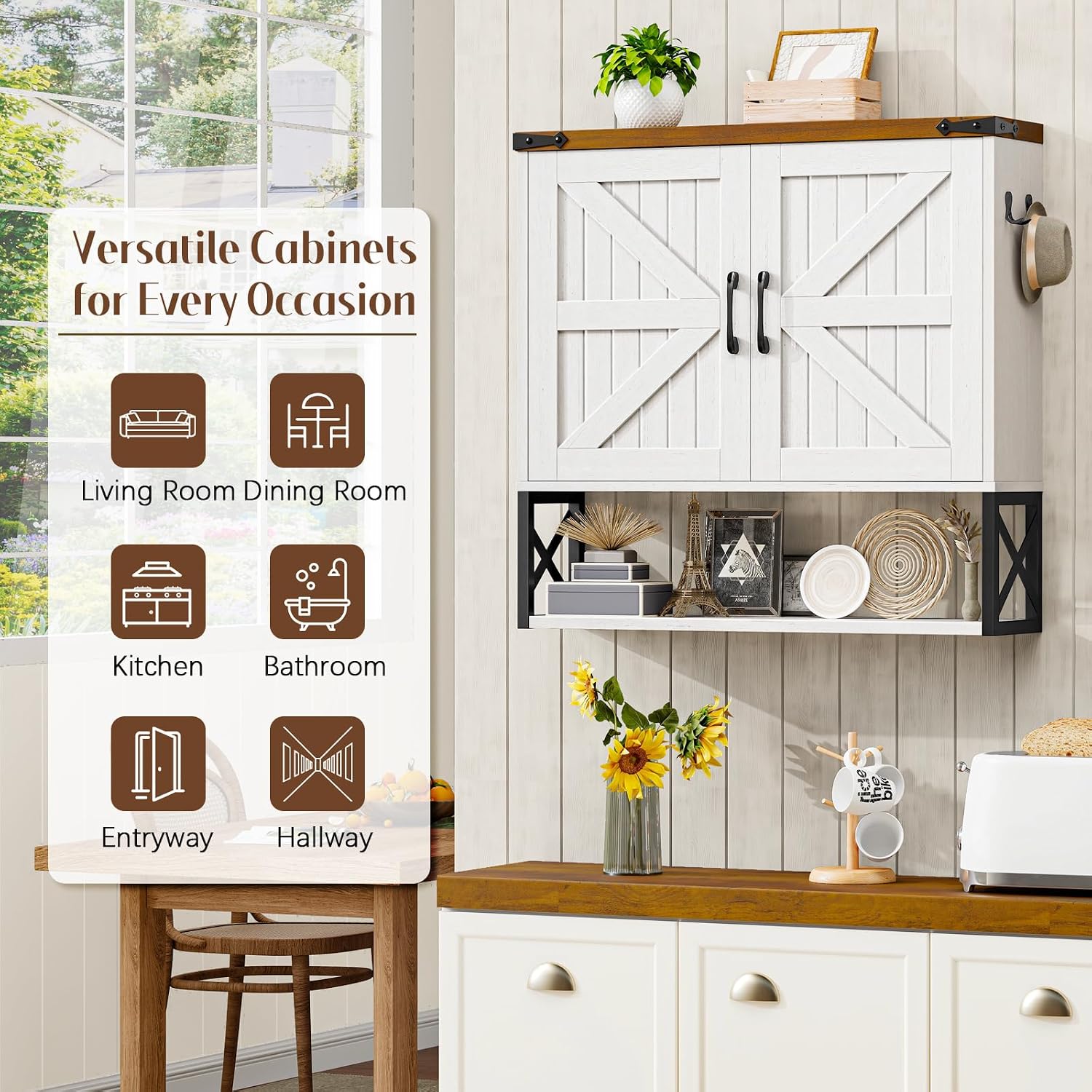 walnut and white