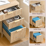 Vabches 47 Inch Fluted Computer Desk with Drawers for Home Office