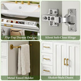Vabches Bathroom Vanity with 2 Doors and 4 Drawer Cabinet