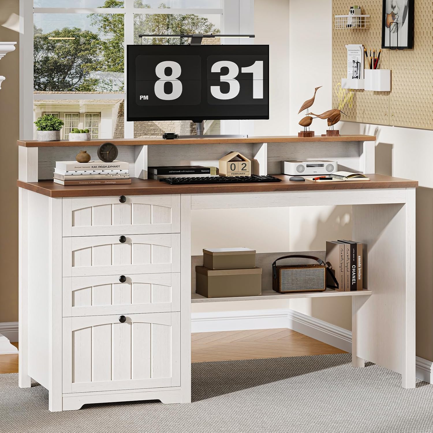Walnut and White