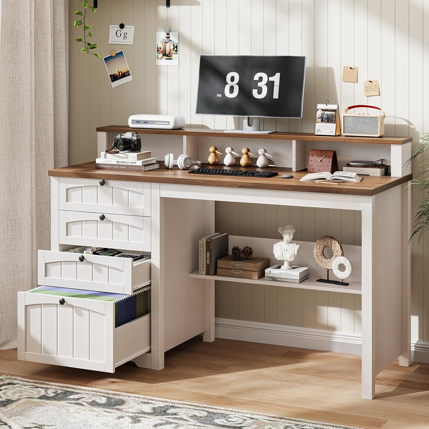 Walnut and White