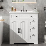 Vabches Bathroom Vanity with Sink and 4 Drawers