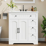 Vabches Bathroom Vanity with Sink and 4 Drawers